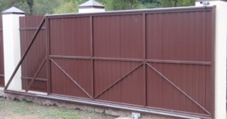 Купить откатные ворота из профнастила Нурлат, цена от 1783 руб.
