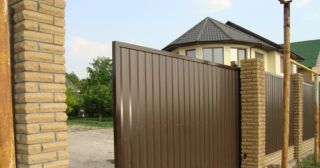 Купить откатные ворота из профнастила Нурлат, цена от 1783 руб.